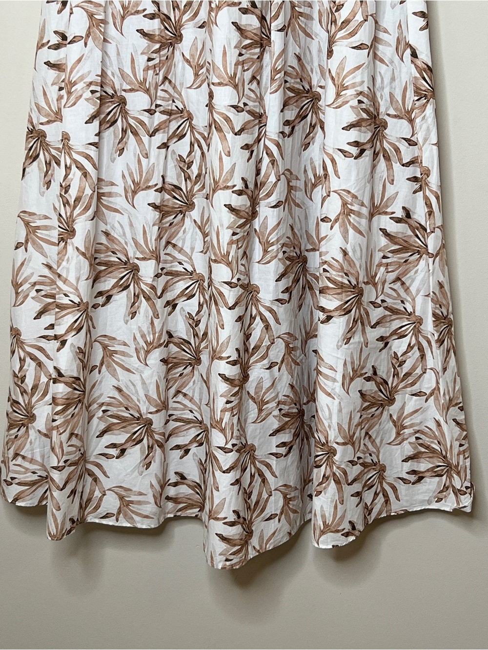 Etiquette Strapless Maxi Dress – White & Brown Botanical Print - Sz Small - Picture 3 of 4